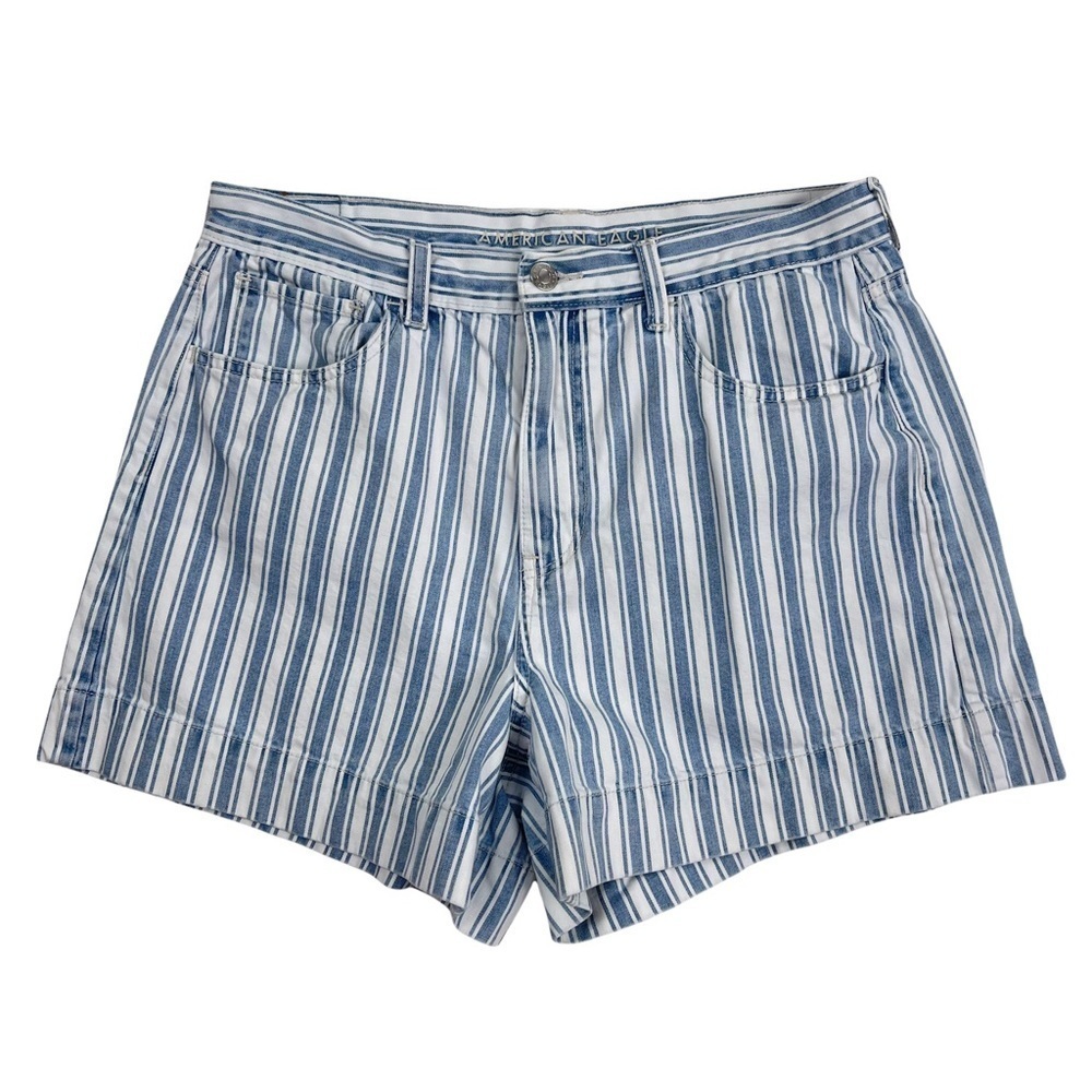 American Eagle Outfitters Stripes High Waist Mom Shorts Women’s Size 12 Nautical